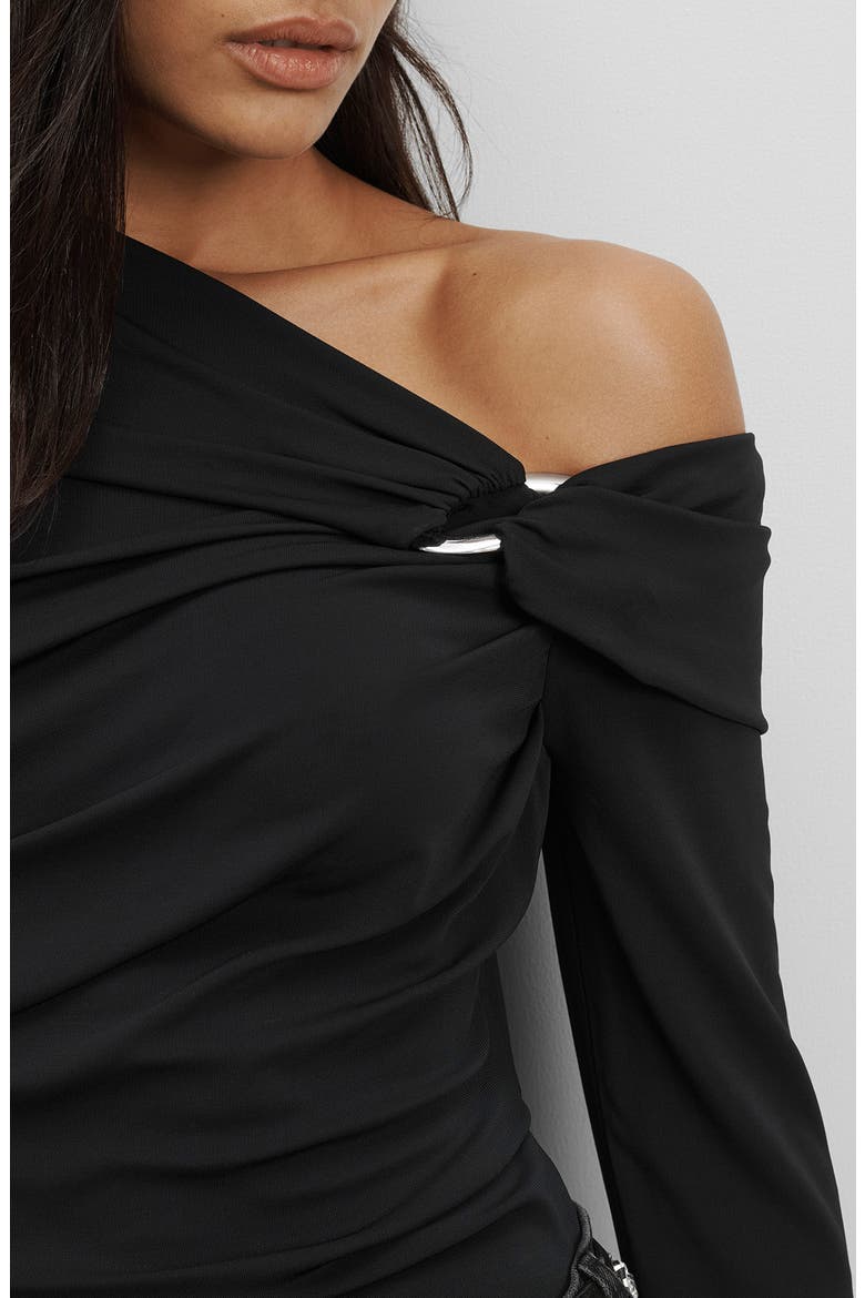 Lozea One-Shoulder Top, Alternate, color, BLACK