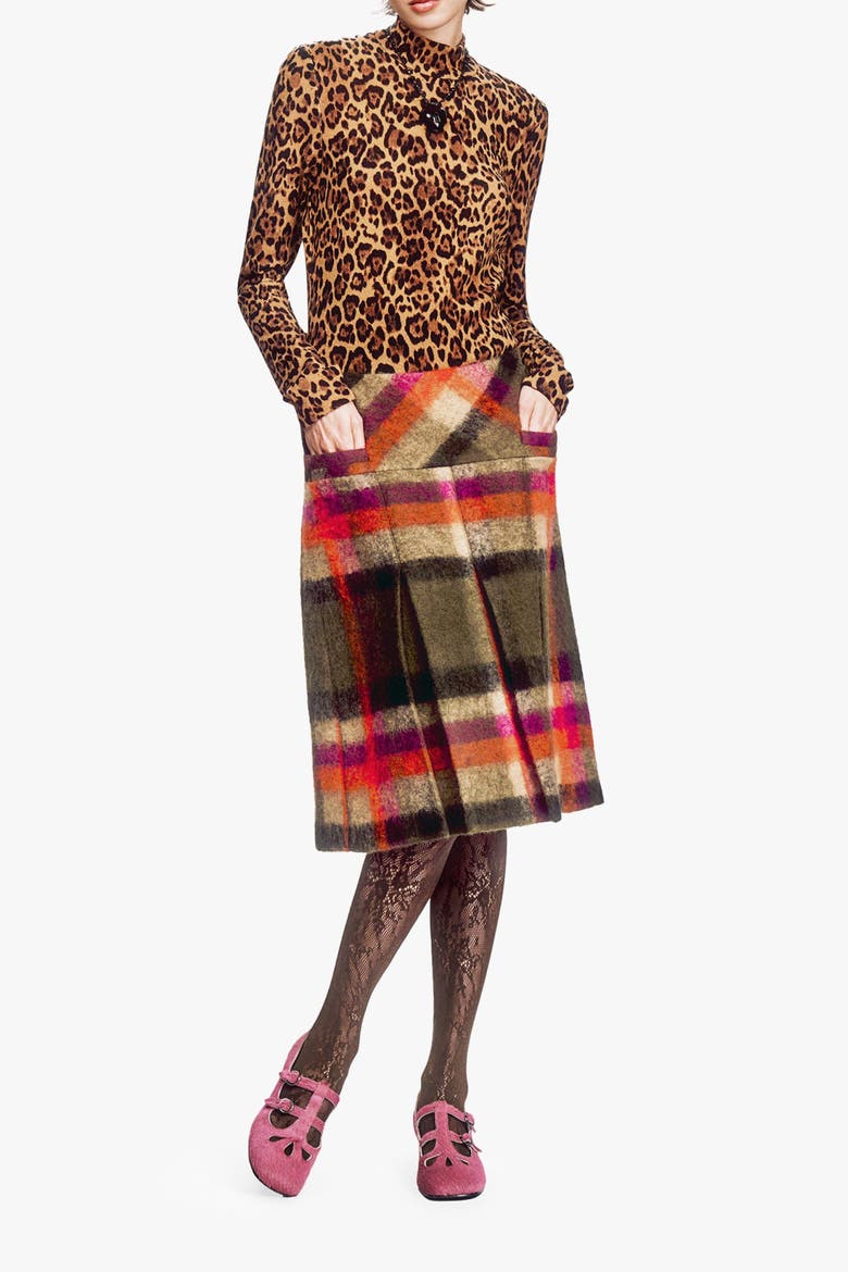 Leopard Knit Turtleneck, Alternate, color, HONEY MULTI