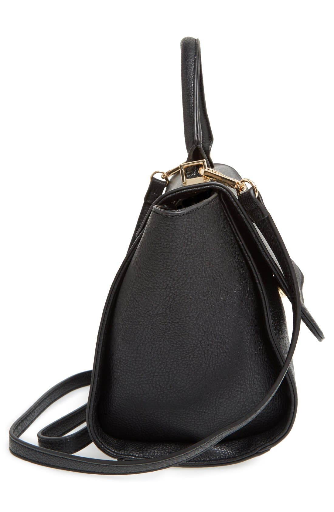 'Kimmi' Top Handle Satchel, Alternate, color, BLACK