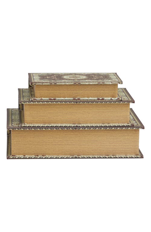 Sonoma Sage Home Set Of 3 Faux Book Boxes In Red