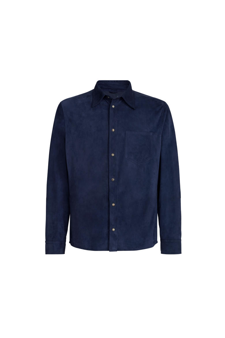 Suede overshirt, Alternate, color, Ink
