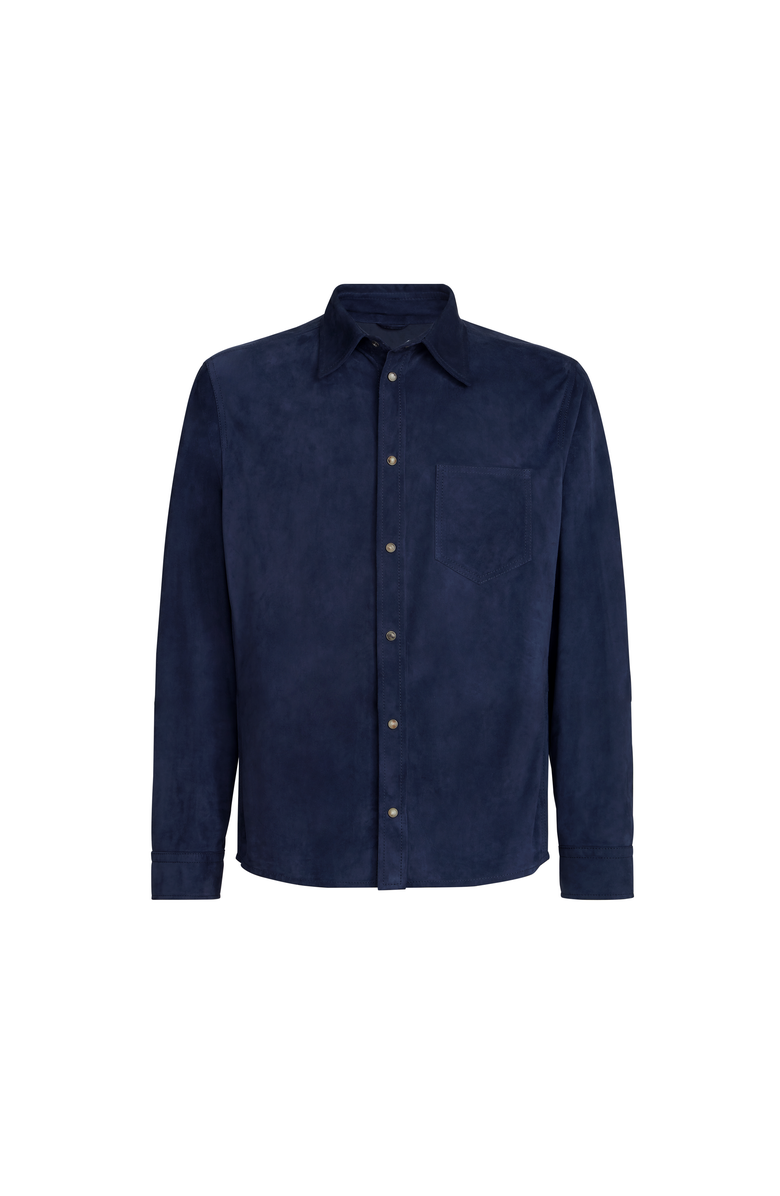 Brunello Cucinelli Suede overshirt, Main, color, Ink