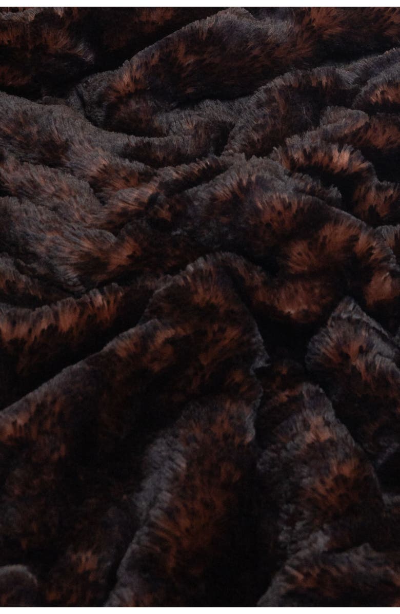 Sea To Me Blankets Big Sur Serenity Faux Fur Blanket, Alternate, color, Brown/Black