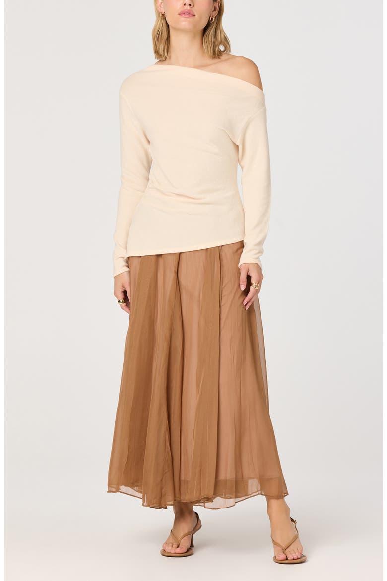 Miah Asymmetrical Long Sleeve Top, Alternate, color, IVORY