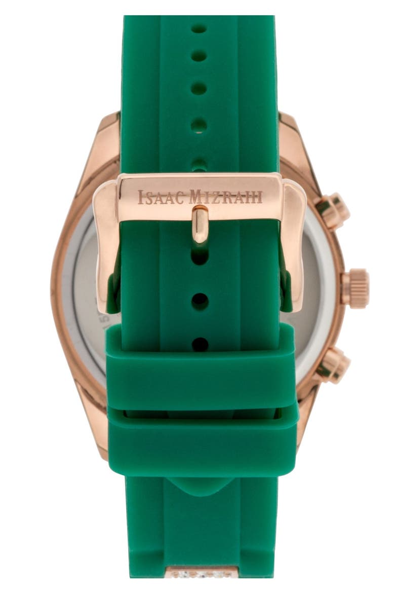 Crystal Accent Chronograph Watch, 38mm, Alternate, color, EMERALD GREEN/ ROSE GOLD