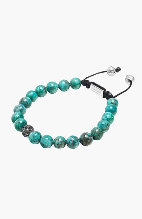Black Diamond Beaded Bracelet With Turquoise