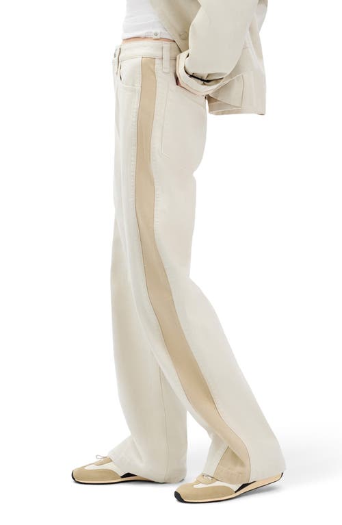 Rag & Bone Logan High Rise Spliced Wide Leg Jeans In Twostone In Neutral