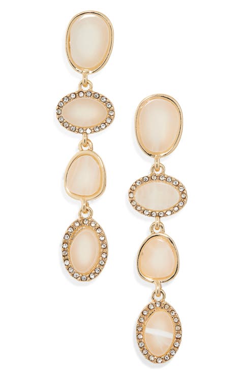 Faceted Stone Drop Earrings