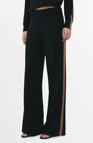 MANGO Contrast Stripe Knit Pants