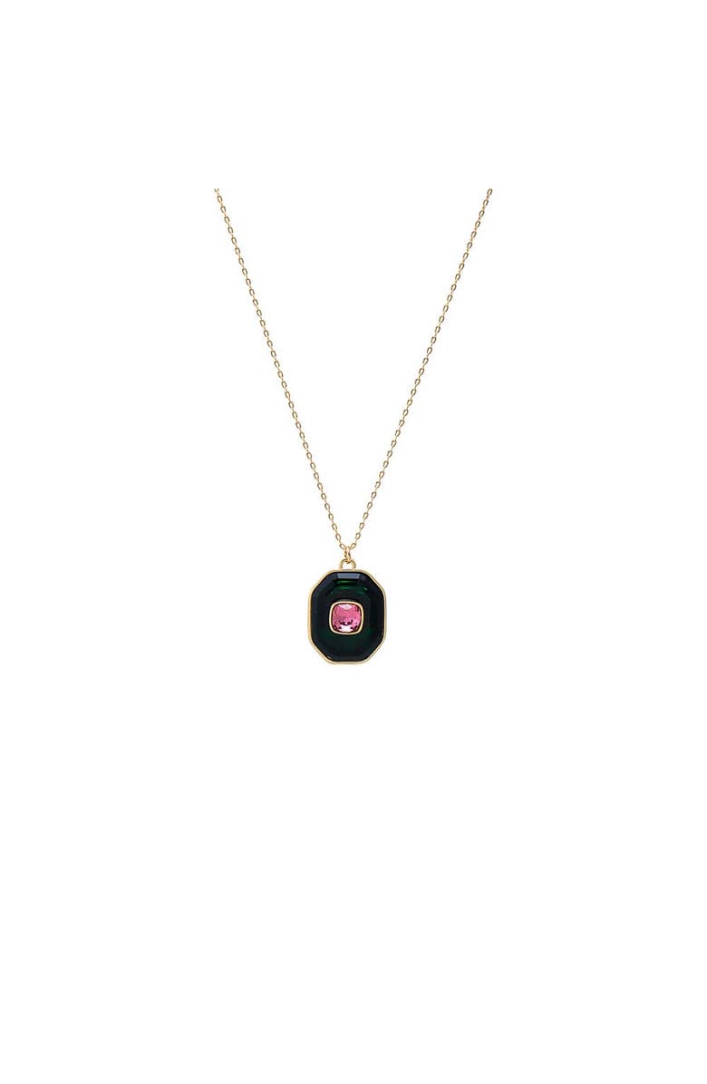 BY ADINA EDEN Fancy Octagon Square Pendant Necklace, Main, color, Black