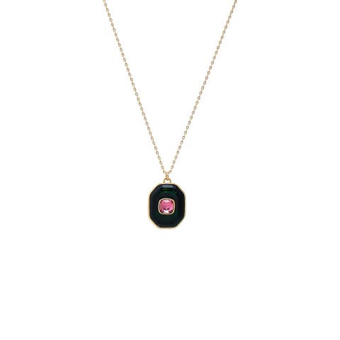 Fancy Octagon Square Pendant Necklace