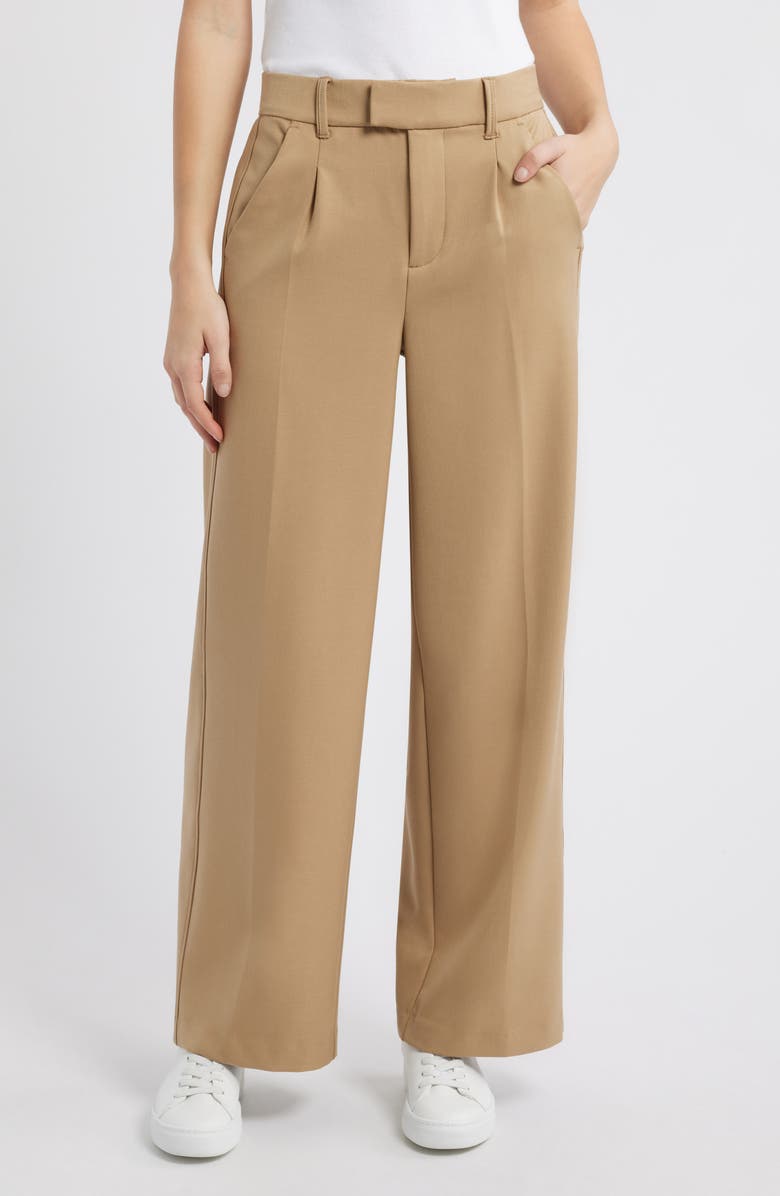 Wit & Wisdom Relaxed Waist Wide Leg Trousers, Main, color, Hazelnut Cream