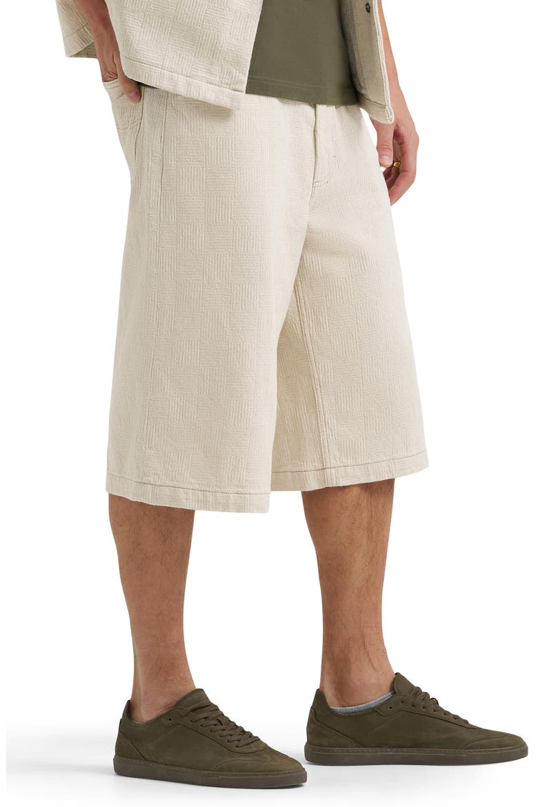 Denim Bermuda Shorts, Alternate, color, NATURAL GREIGE