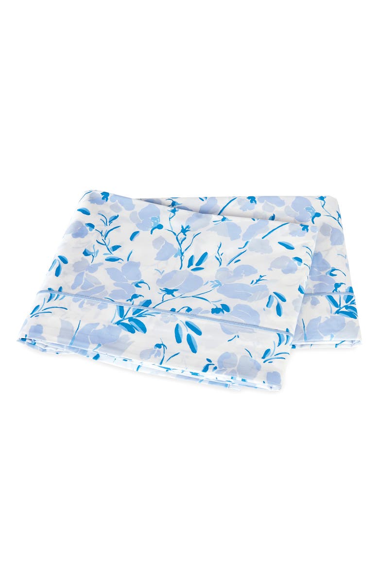 Matouk Alexandra Flat Sheet, Main, color, Sky