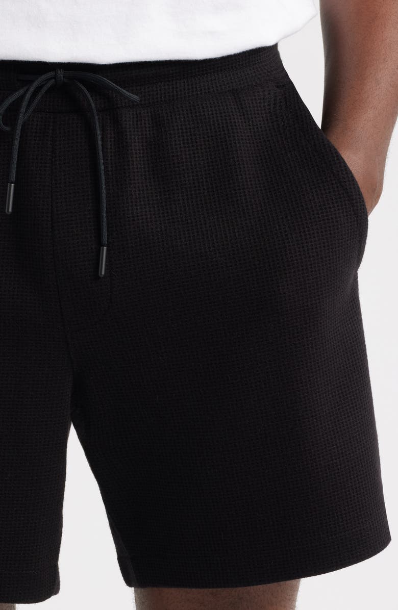Zella Waffle Knit Shorts, Alternate, color, Black Caviar