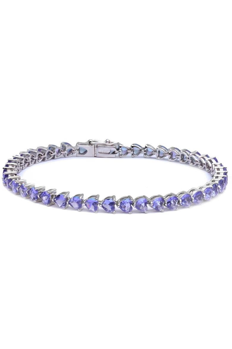 Heart Cut Tanzanite Tennis Bracelet, Main, color, Silver