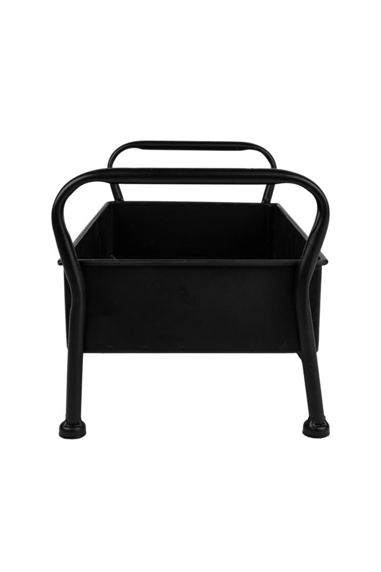 Footed Caddy Black Metal, Alternate, color, Black