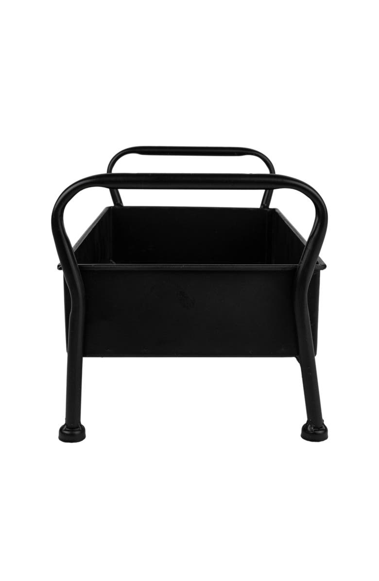 Foreside Home and Garden Footed Caddy Black Metal, Alternate, color, Black