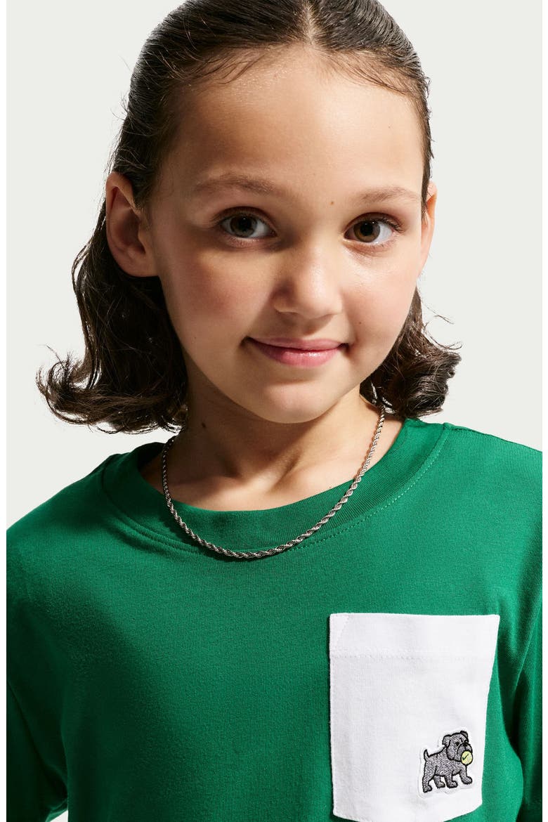 Kids' Sportswear Pocket T-Shirt, Alternate, color, MALACHITE/ WHITE