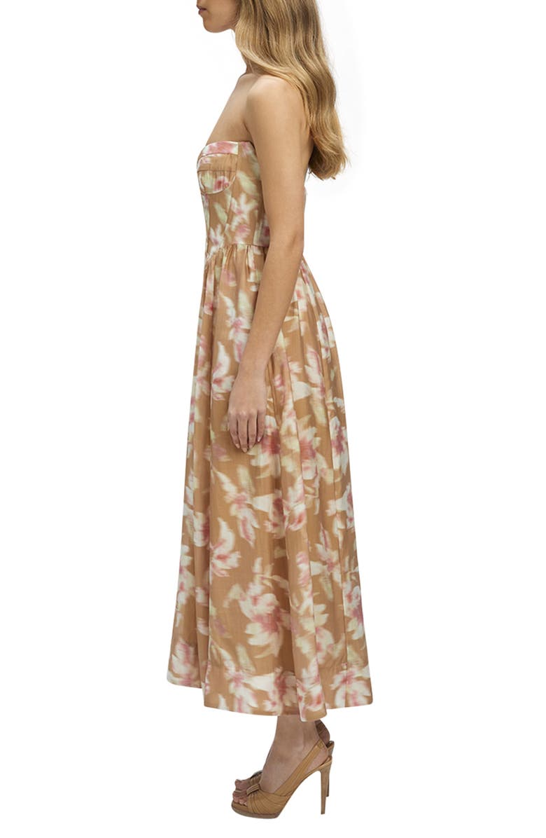 Bardot Lola Floral Strapless Corset Dress, Alternate, color, 