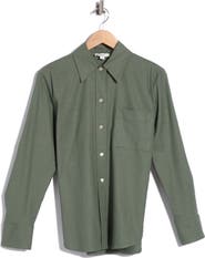 Vince Long Sleeve Linen Blend Button-Up Shirt