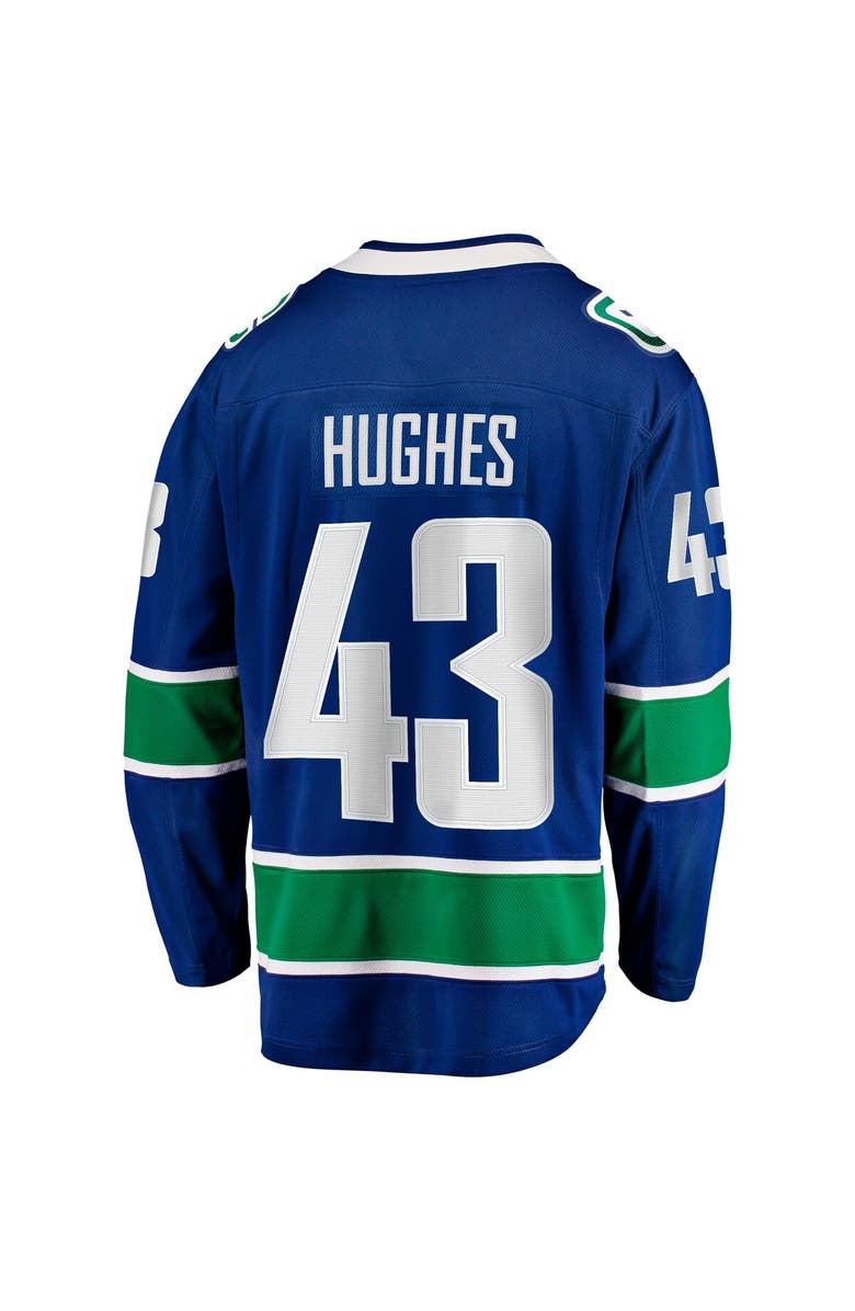 FANATICS Men's Fanatics Quinn Hughes Blue Vancouver Canucks Home Breakaway Jersey, Alternate, color, Blue