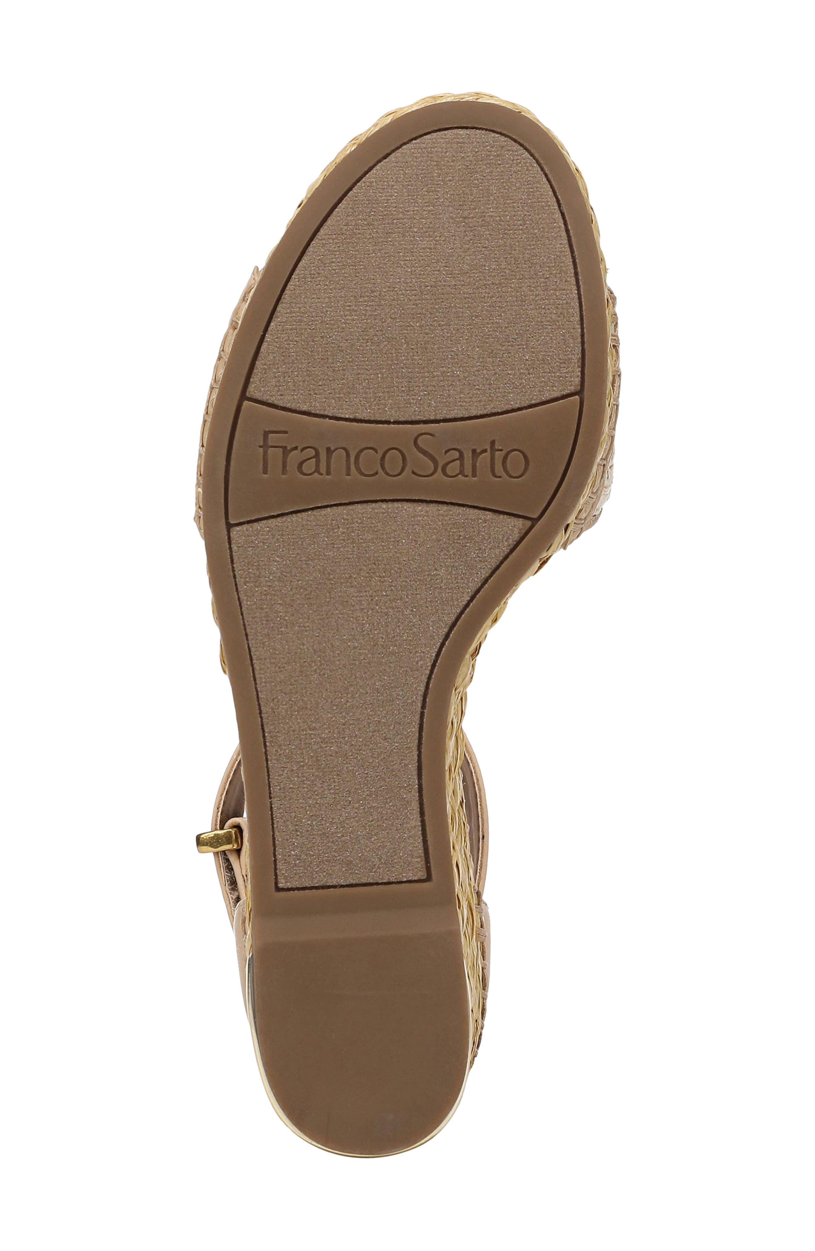 Franco Sarto Clemens Ankle Strap Wedge Sandal, Alternate, color, Light Natural