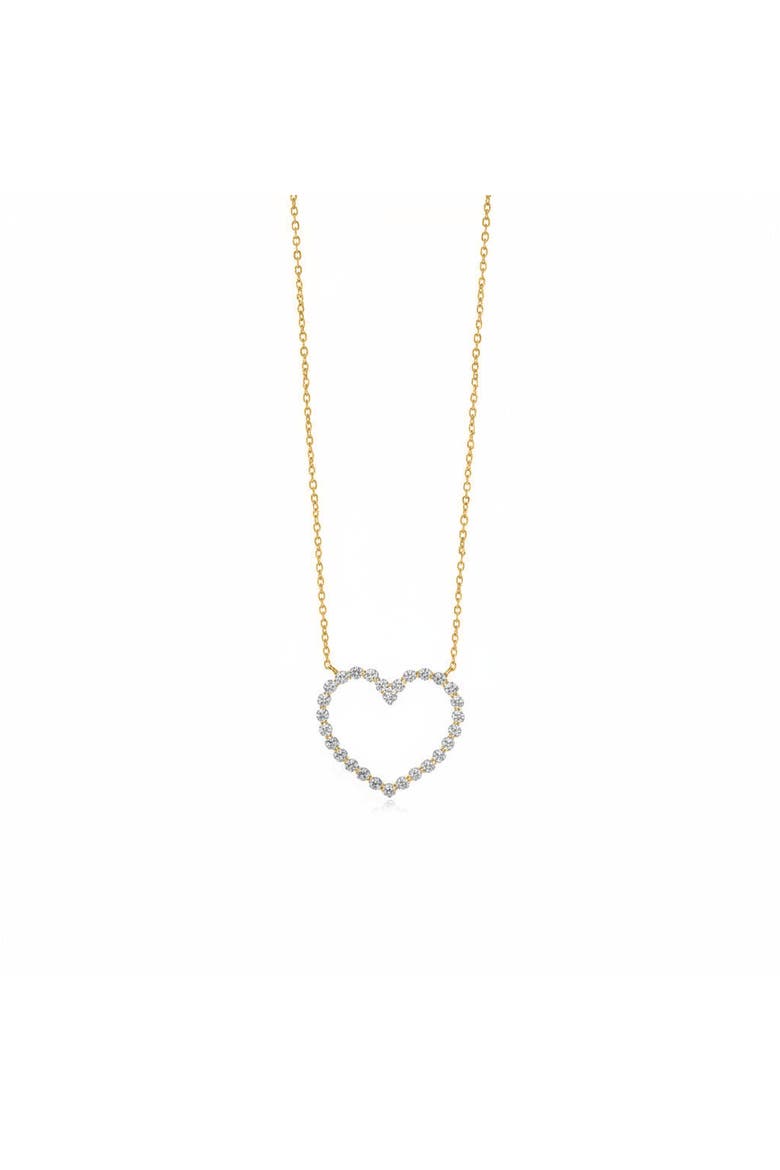 Diamond Heart Cutout Pendant Necklace 14K, Main, color, 14K Gold - Large