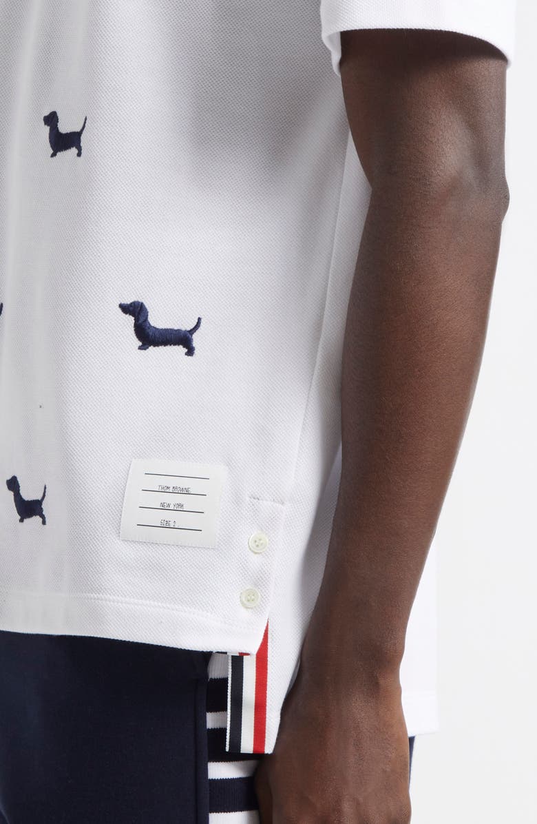 Thom Browne Hector Embroidered Cotton Piqué T-Shirt, Alternate, color,