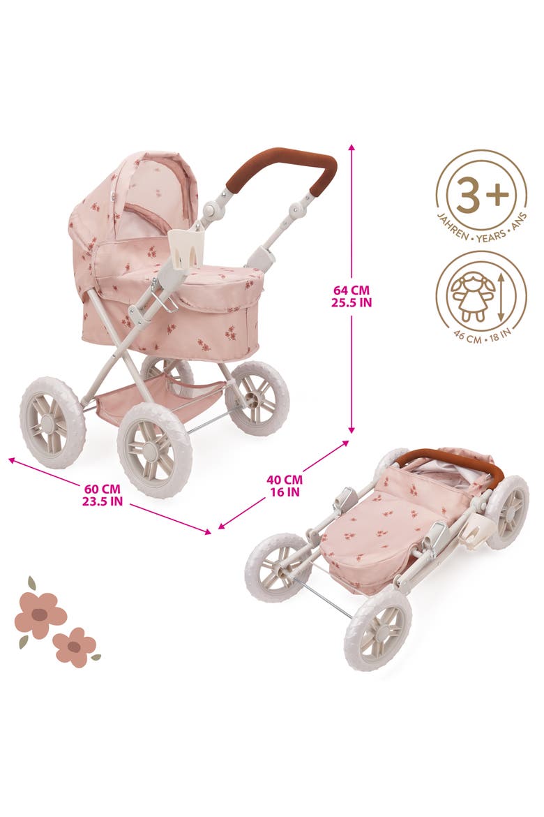 Ballet Flora Deluxe Amanda Doll Pram Stroller, Alternate, color, Multicolored
