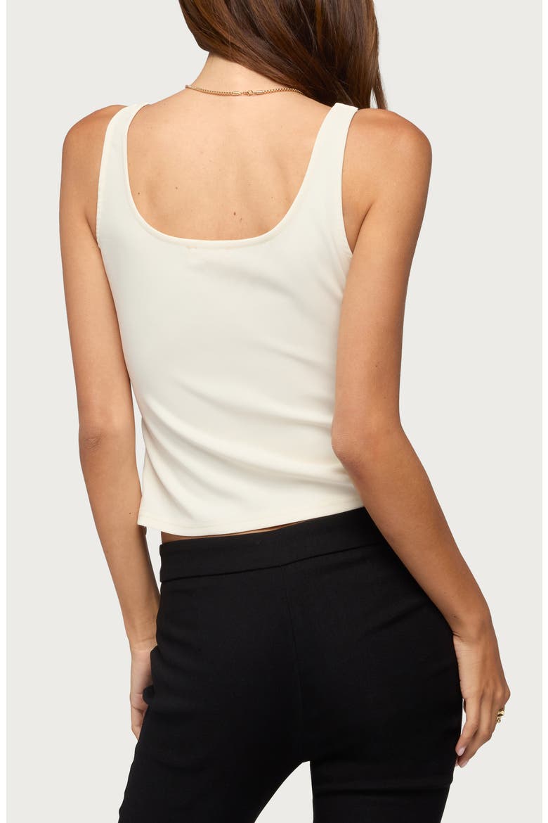Clarinda Contrast Trim Tank, Alternate, color, WHITE-AND-BLACK