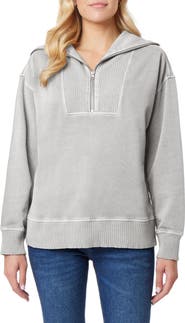 C & C California Hailey Sun Washed Fleece Zip Pullover
