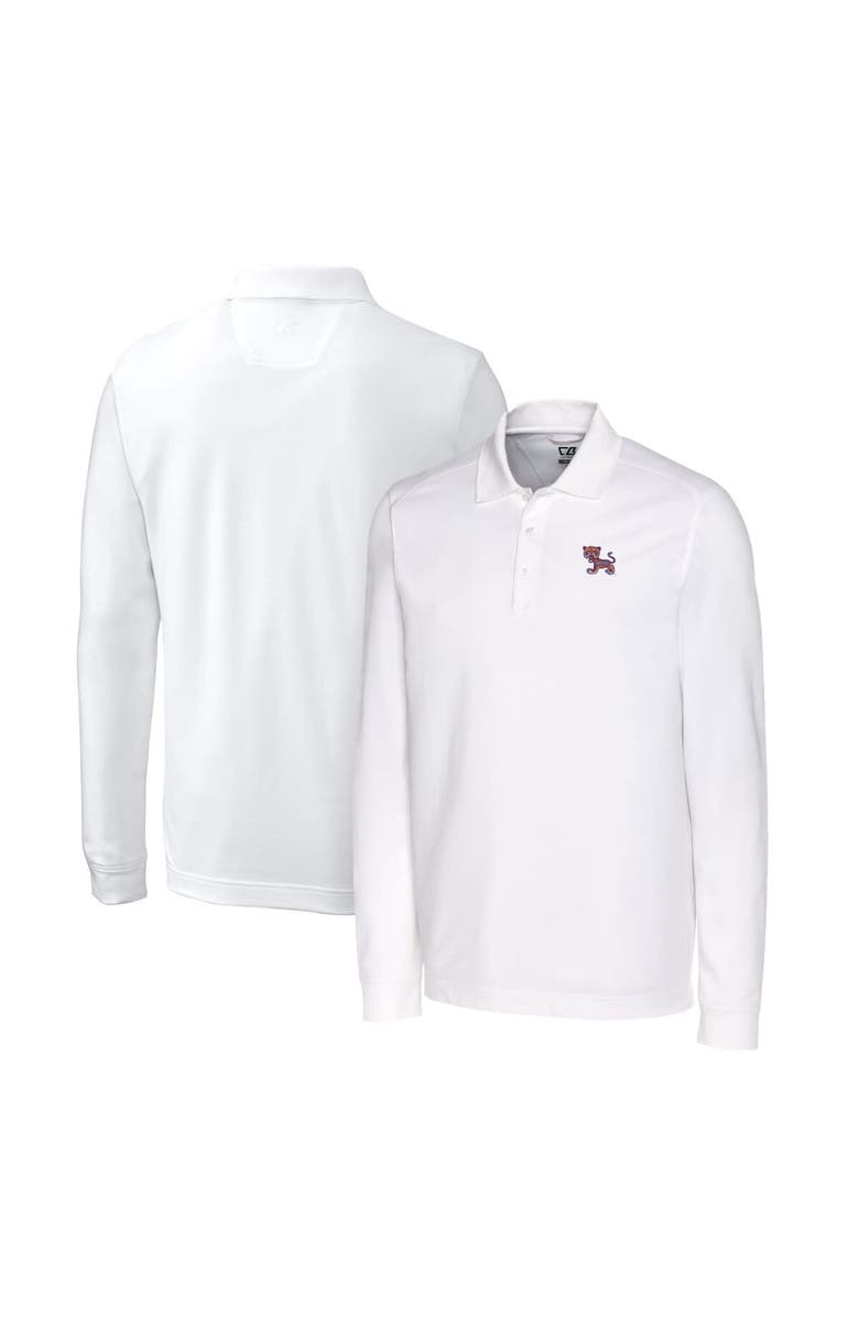 Cutter & Buck Men's Cutter & Buck White Clemson Tigers Advantage Tri-Blend Pique Long Sleeve Polo, Main, color, 