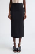 Givenchy Kickback Raw Edge Wool Blend Stretch Crepe Pencil Skirt