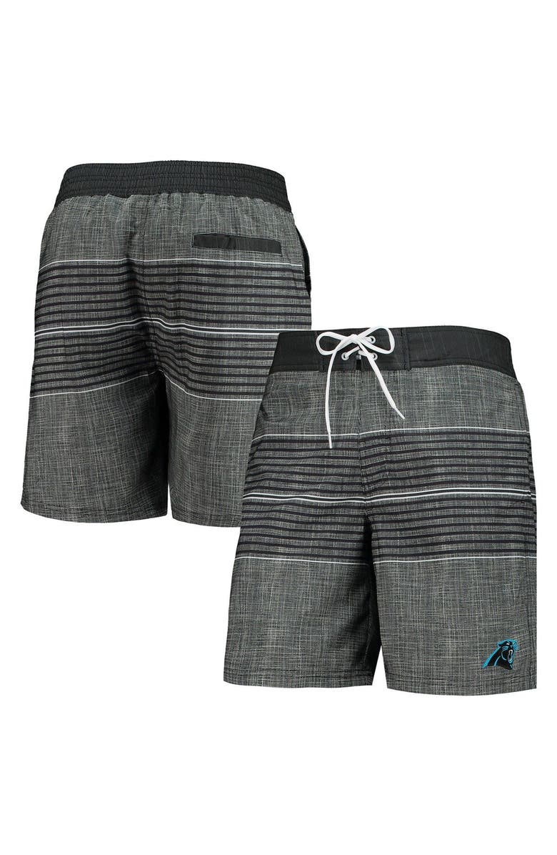 G-III SPORTS BY CARL BANKS Men's G-III Sports by Carl Banks Black Carolina Panthers Horizon Swim Shorts, Alternate, color, 