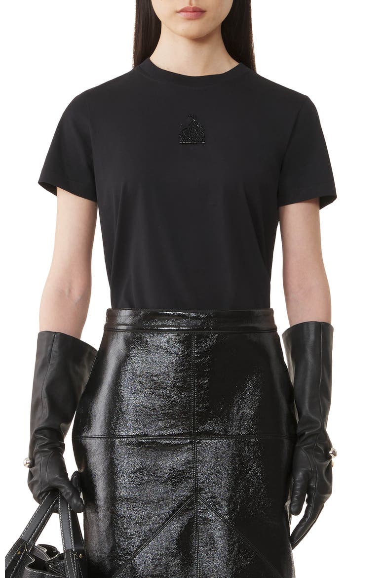 Mother And Daughter Embroidered Jersey T-Shirt, Alternate, color, Black