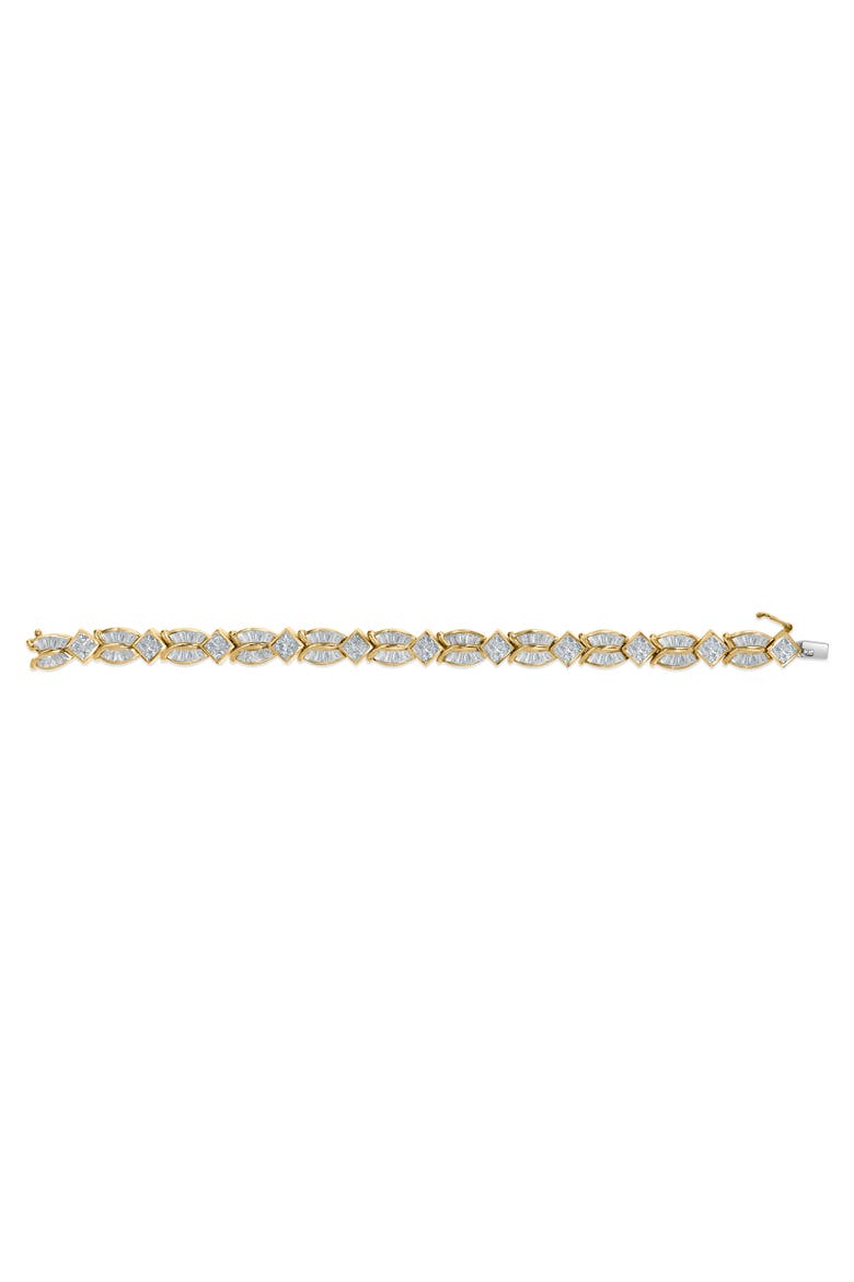 14K Yellow Gold 8 1/5 Cttw Diamond Geometric Twist Link Bracelet, Alternate, color, Yellow