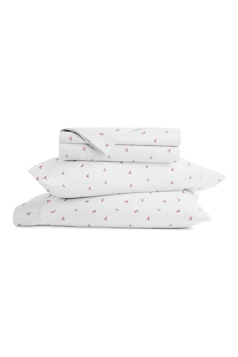 Kaycie Gray Ditsy Floral Microfiber Sheet Set, Main, color, PINK DITSY