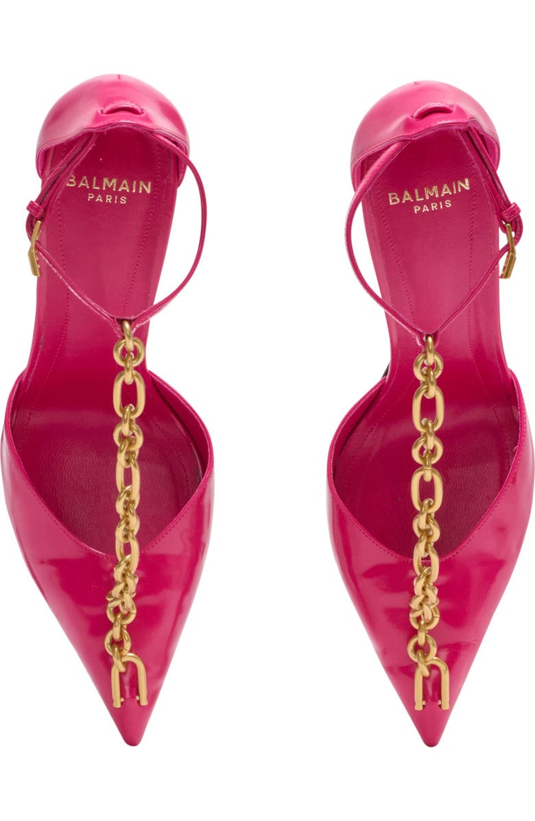 Balmain Sync patent leather stilettos, Alternate, color, Pink