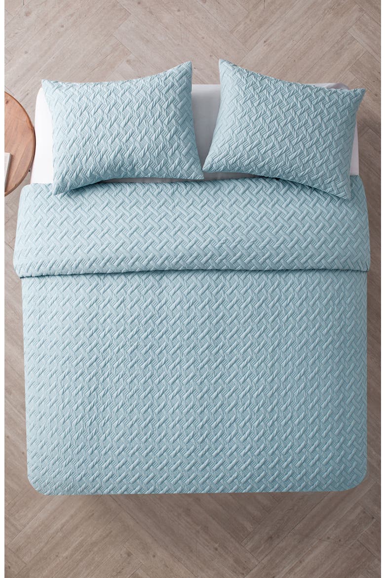 Nina Embossed 2-Piece Comforter Set - Twin XL Size, Alternate, color, BLUE