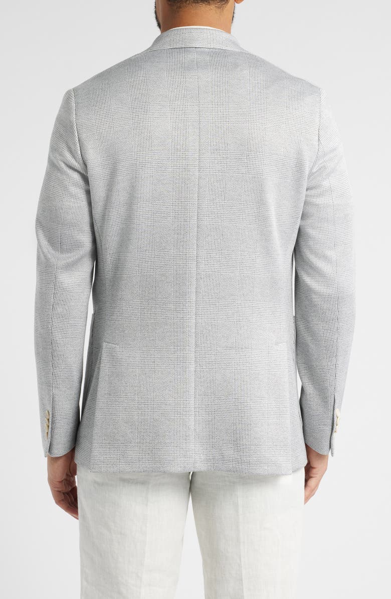 Jack Victor Hampton Glen Plaid Knit Cotton & Silk Blend Sport Coat, Alternate, color, Light Grey