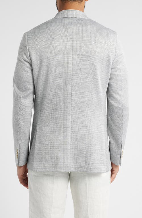Jack Victor Hampton Glen Plaid Knit Cotton & Silk Blend Sport Coat In Light Grey