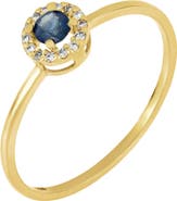 Bony Levy 18K Yellow Gold Diamond Halo Sapphire Center Ring