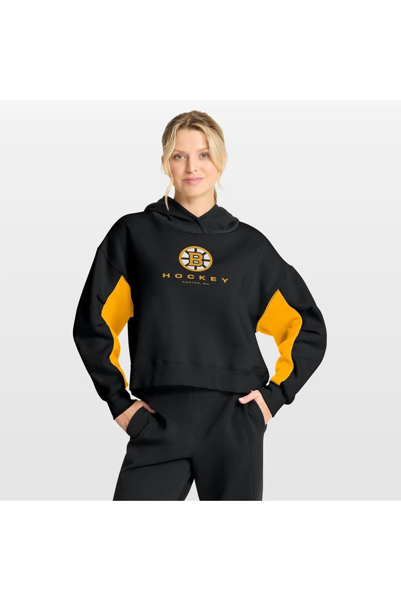 Women's Fanatics  Black Boston Bruins Back Check Boxy Hoodie, Main, color, Black