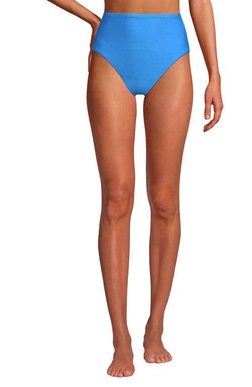 LANDS' END LANDS' END RIBBED SMOOTHING HIGH WAISTED BIKINI BOTTOMS