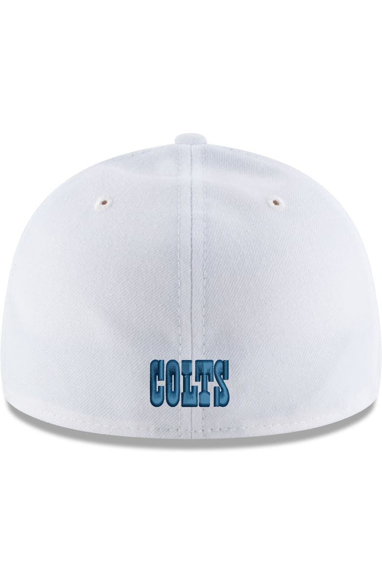 New Era Men's New Era White Indianapolis Colts Historic Logo Omaha Low Profile 59FIFTY Fitted Hat, Alternate, color,