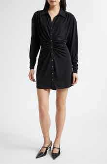 Arden Ruched Long Sleeve Shirtdress