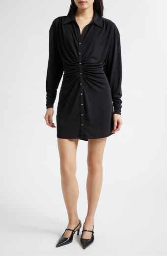 Arden Ruched Long Sleeve Shirtdress