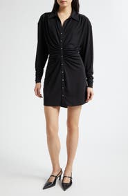 Cinq à Sept Arden Ruched Long Sleeve Shirtdress
