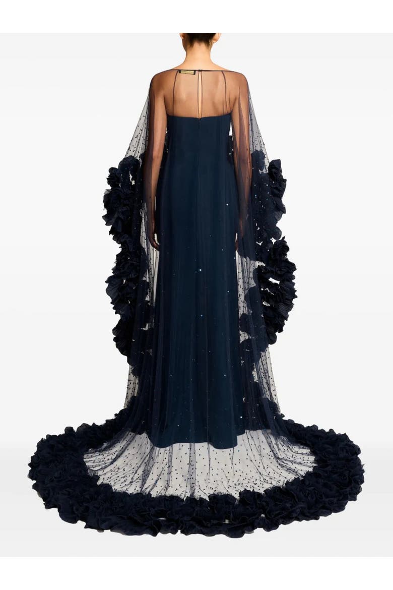 Petal Bloom Ruffle-Detailed Maxi Dress, Alternate, color, Blackthorne Blue